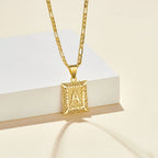 14K Gold Plated Square Letter Capital Necklace