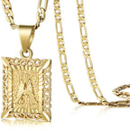 14K Gold Plated Square Letter Capital Necklace