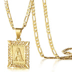 14K Gold Plated Square Letter Capital Necklace