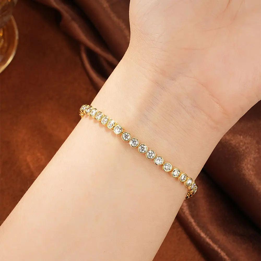 D VVS1 Moissanite Tennis Bracelet – 14K Gold Filled