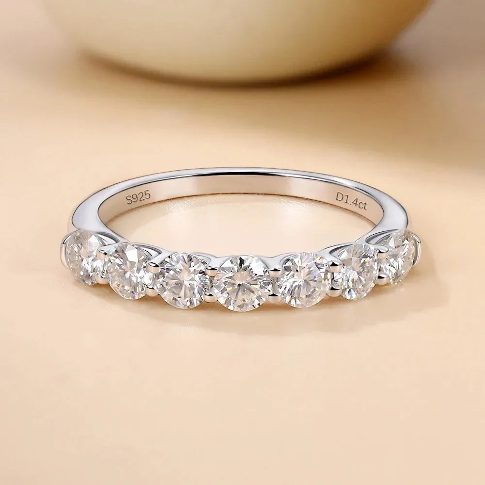 3.5MM D VVS1 Moissanite Ring – 925 Sterling Silver Eternity Band