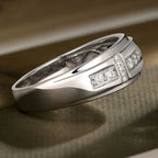 Men's Moissanite Wedding Band – 925 Sterling Silver, GRA Certified