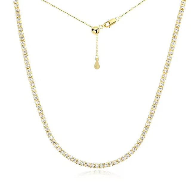 Heart Moissanite Tennis Necklace – 925 Sterling Silver Hover Image