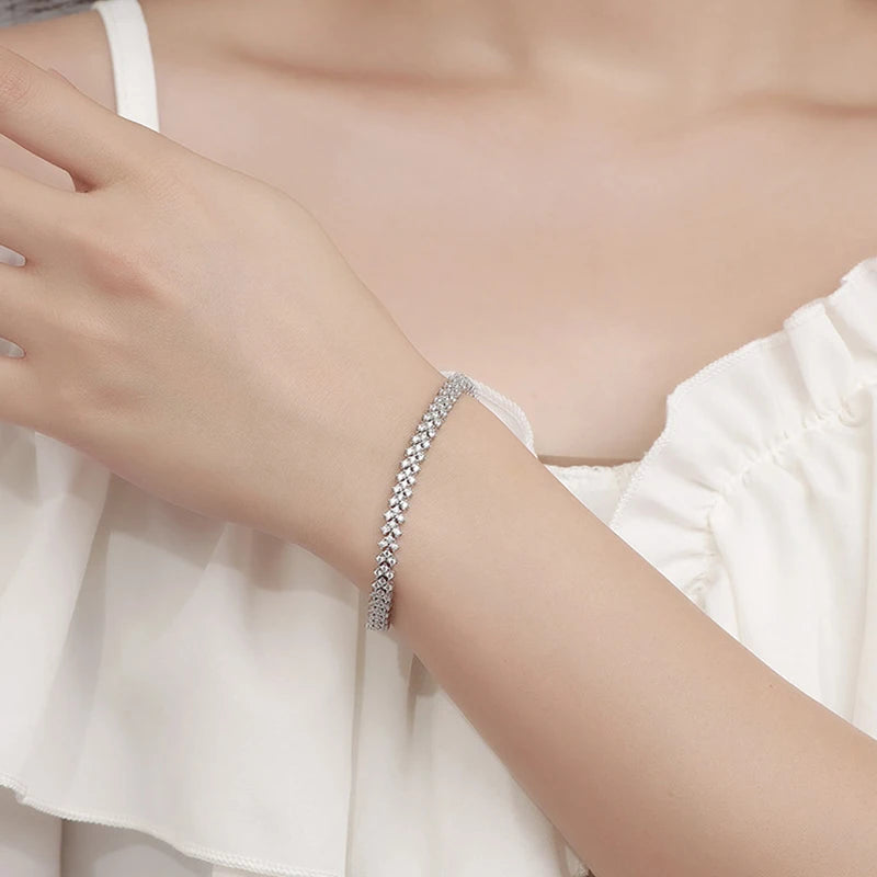 D VVS1 Moissanite Tennis Bracelet – 925 Sterling Silver