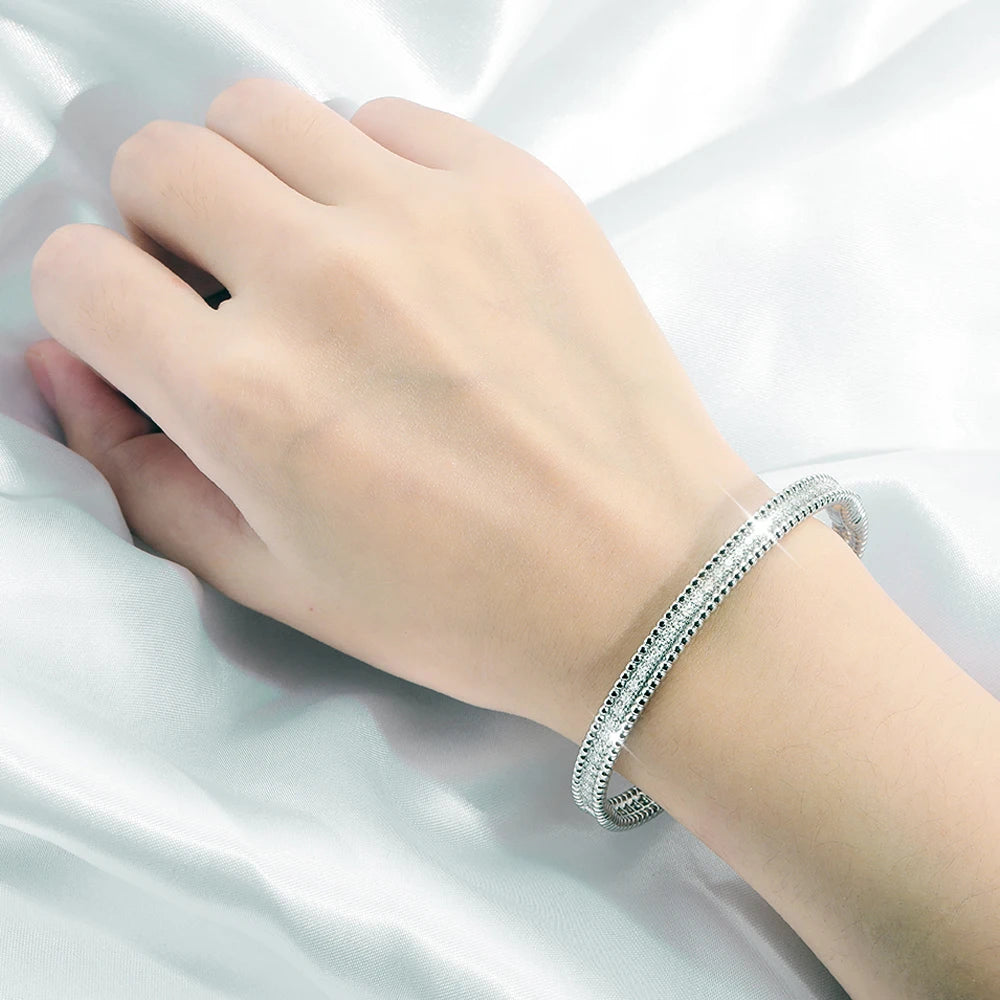 2MM D Moissanite Hoop Bangle – S925 Sterling Silver