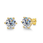 2CT D VVS1 Moissanite Stud Earrings – 925 Sterling Silver