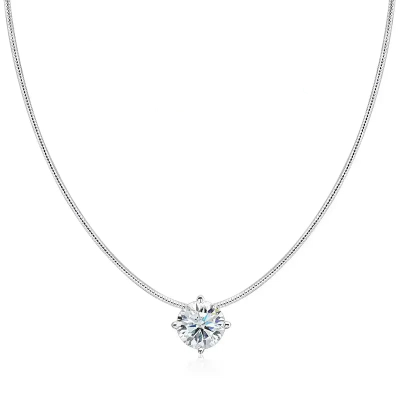 D VVS1 Moissanite Pendant Necklace – 925 Sterling Silver