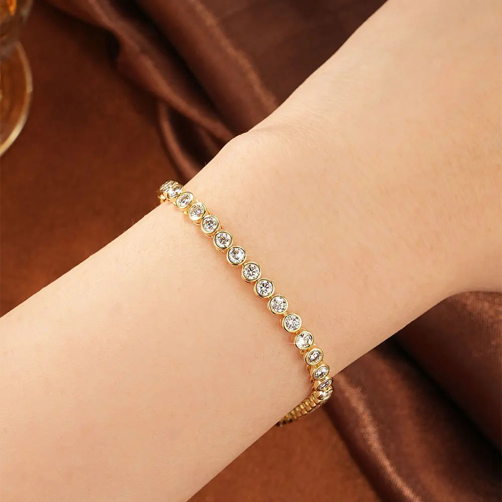 D VVS1 Moissanite Tennis Bracelet – 14K Gold Filled