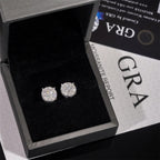 9.8mm Iced Moissanite Cluster Earrings – 925 Sterling Silver