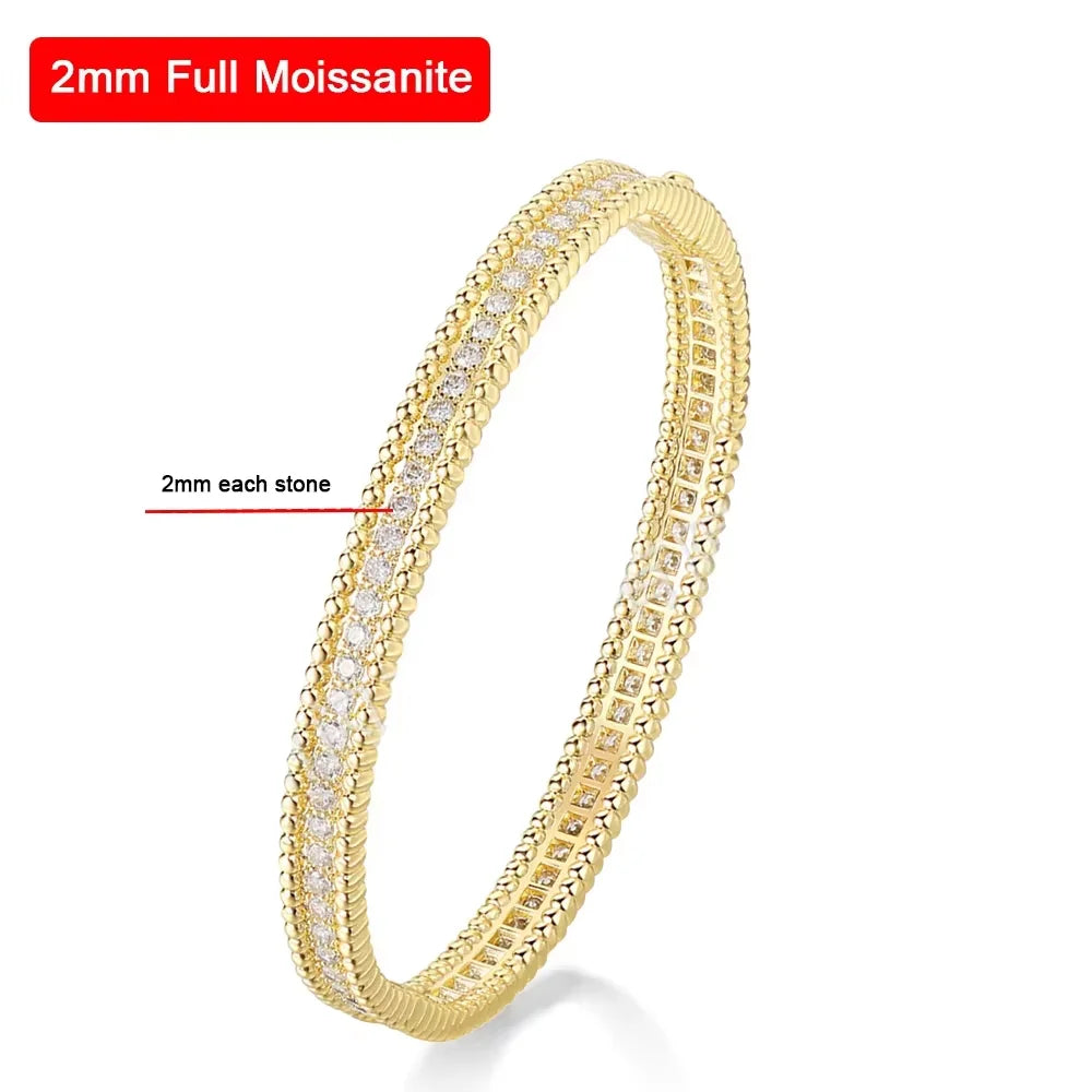 2MM D Moissanite Hoop Bangle – S925 Sterling Silver