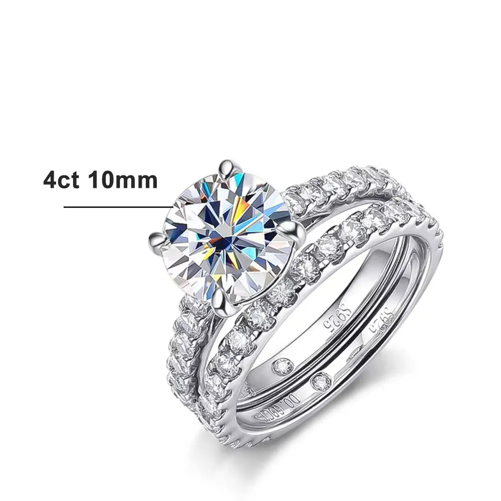 Luxury Moissanite Engagement Ring – 925 Sterling Silver