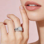 3-Piece Moissanite Bridal Ring Set – 925 Sterling Silver