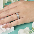 Moissanite Wedding Band – 925 Sterling Silver Elegant Ring