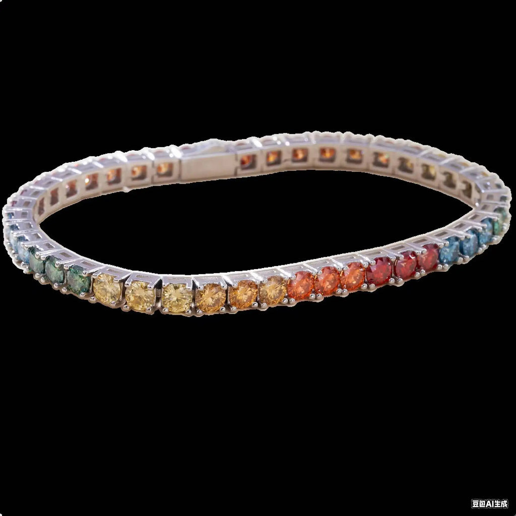D VVS1 Moissanite Tennis Bracelet – 925 Sterling Silver, 4MM