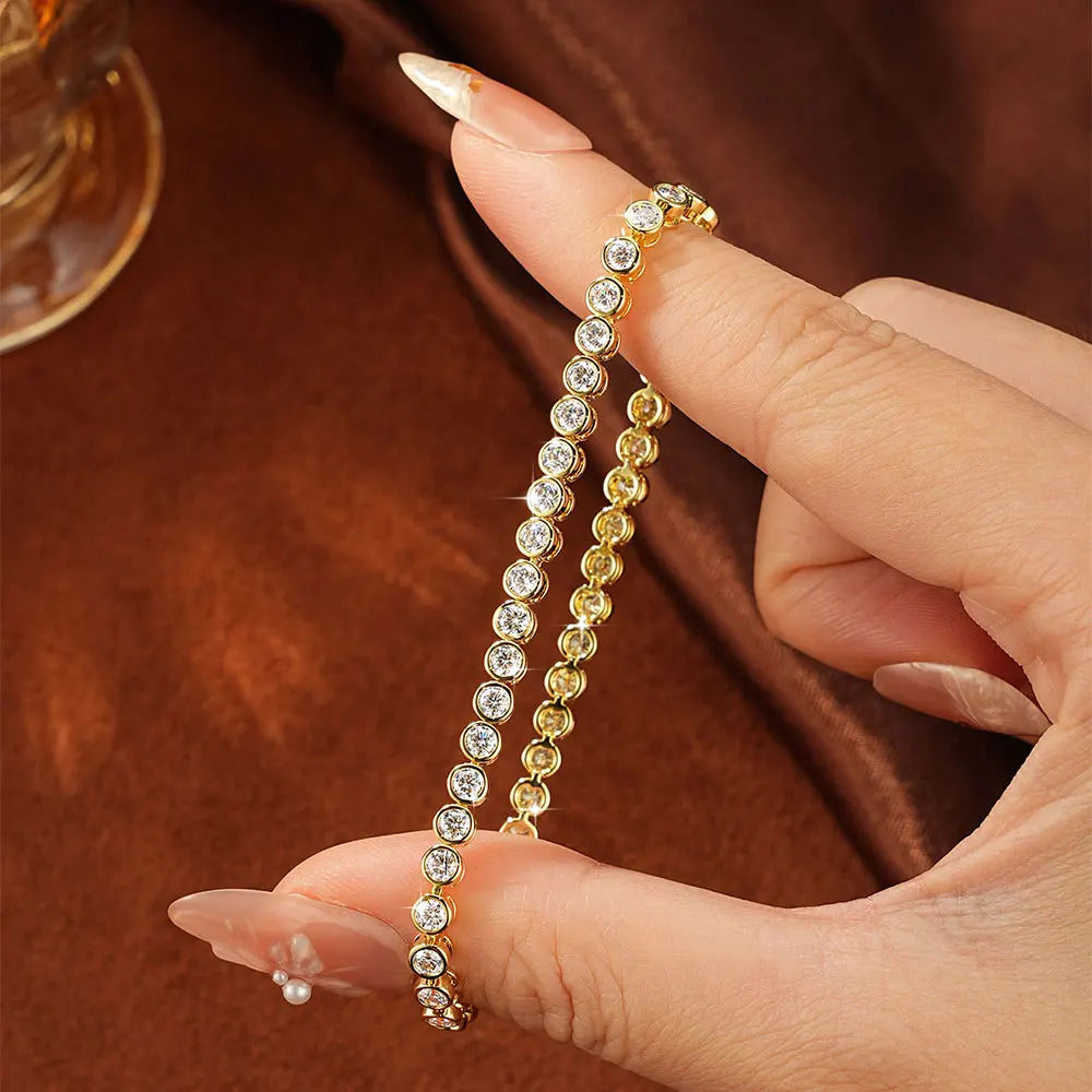 D VVS1 Moissanite Tennis Bracelet – 14K Gold Filled