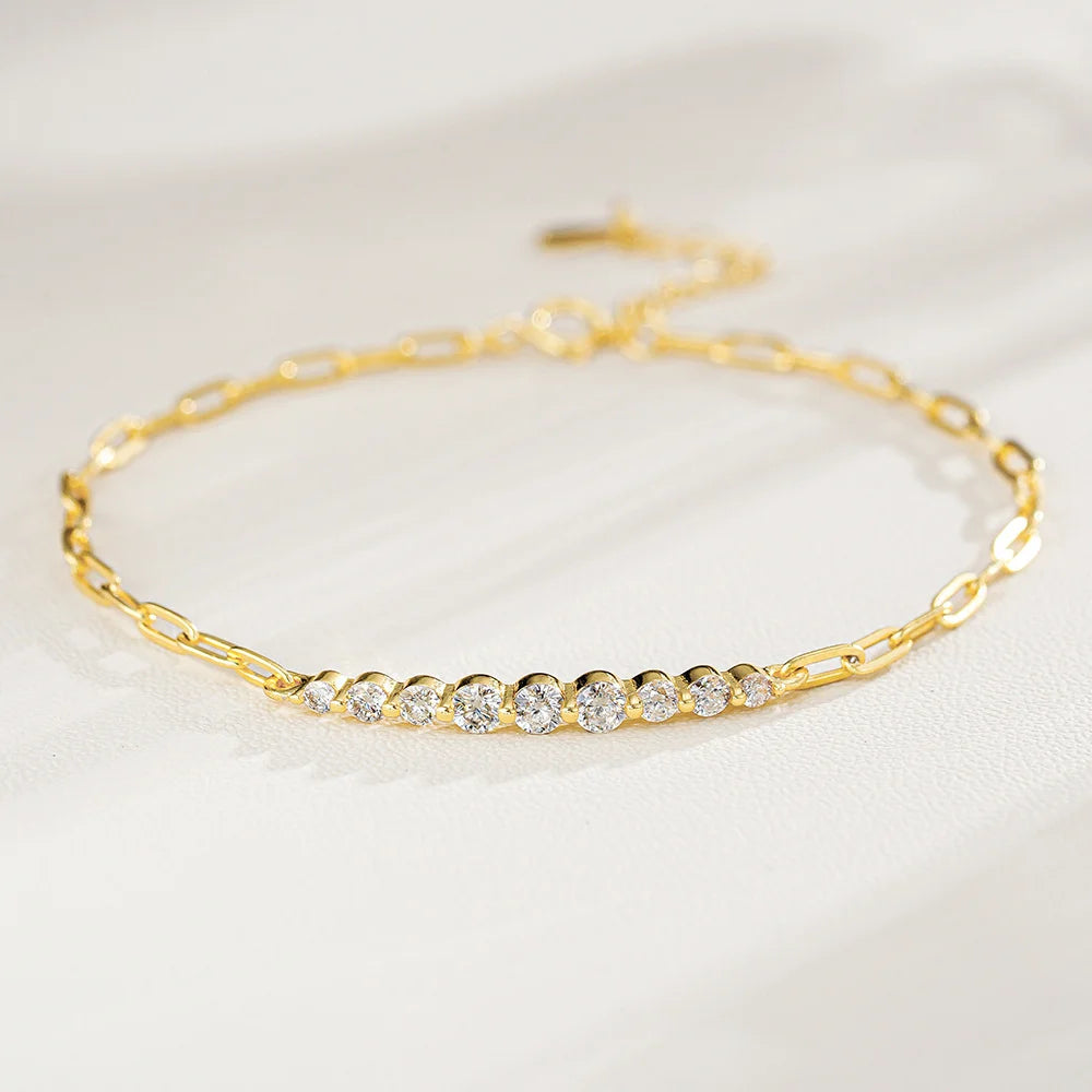 D VVS1 Moissanite Tennis Bracelet – 925 Sterling Silver, GRA Certified