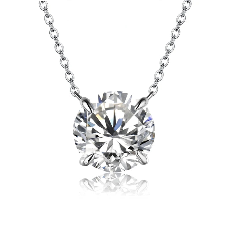 1CT Moissanite Pendant Necklace – 925 Sterling Silver