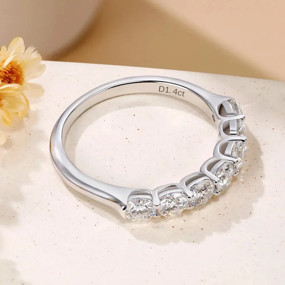 3.5MM D VVS1 Moissanite Ring – 925 Sterling Silver Eternity Band