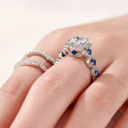 3-Piece Moissanite Bridal Ring Set – 925 Sterling Silver