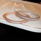 Moissanite Bangle Bracelet – S925 Silver, 18K Gold Plated