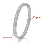 Moissanite Bangle Bracelet – S925 Silver, 18K Gold Plated