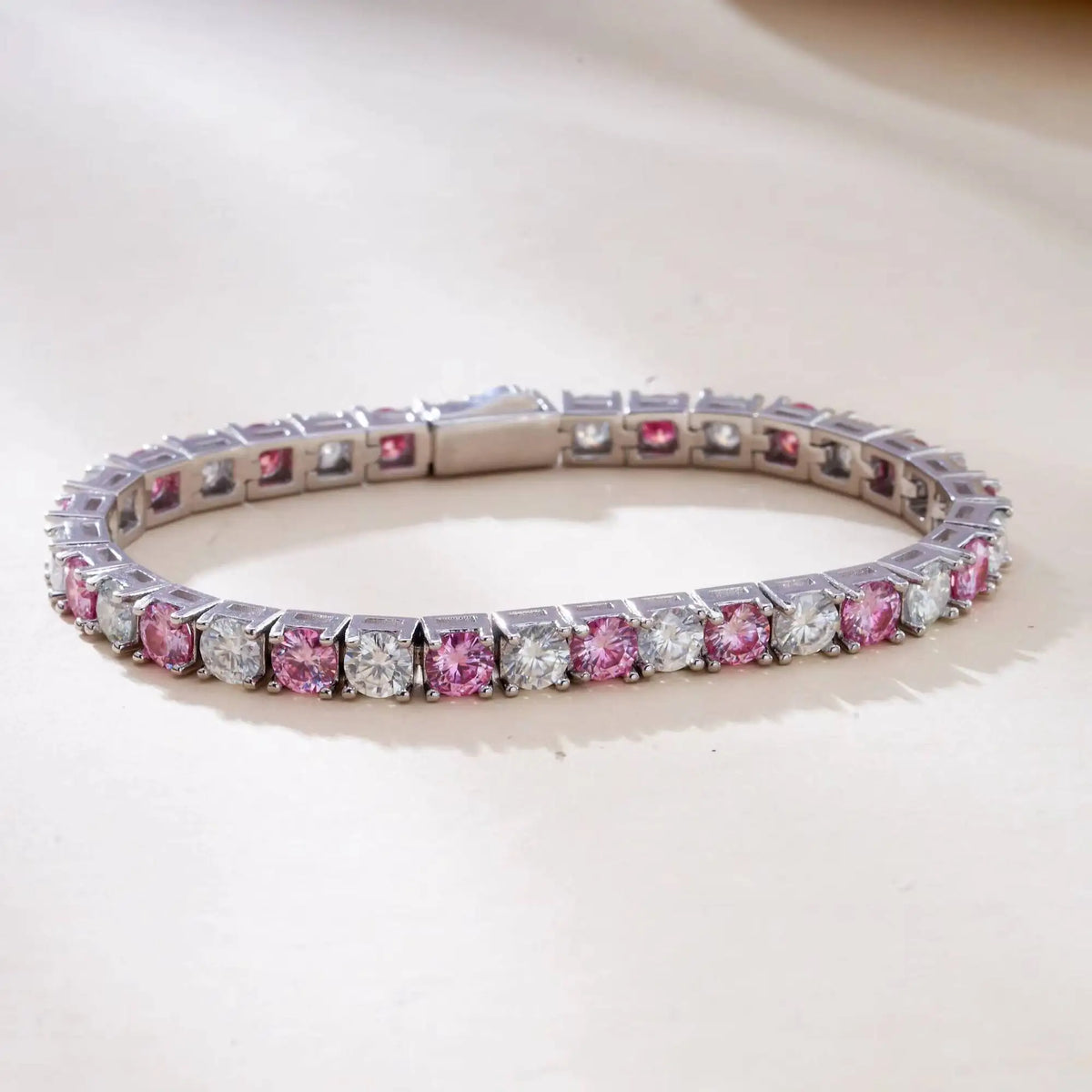 D VVS1 Moissanite Tennis Bracelet – 925 Sterling Silver, 4MM