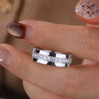 2MM Moissanite Band Ring – 925 Sterling Silver, 18K Plated