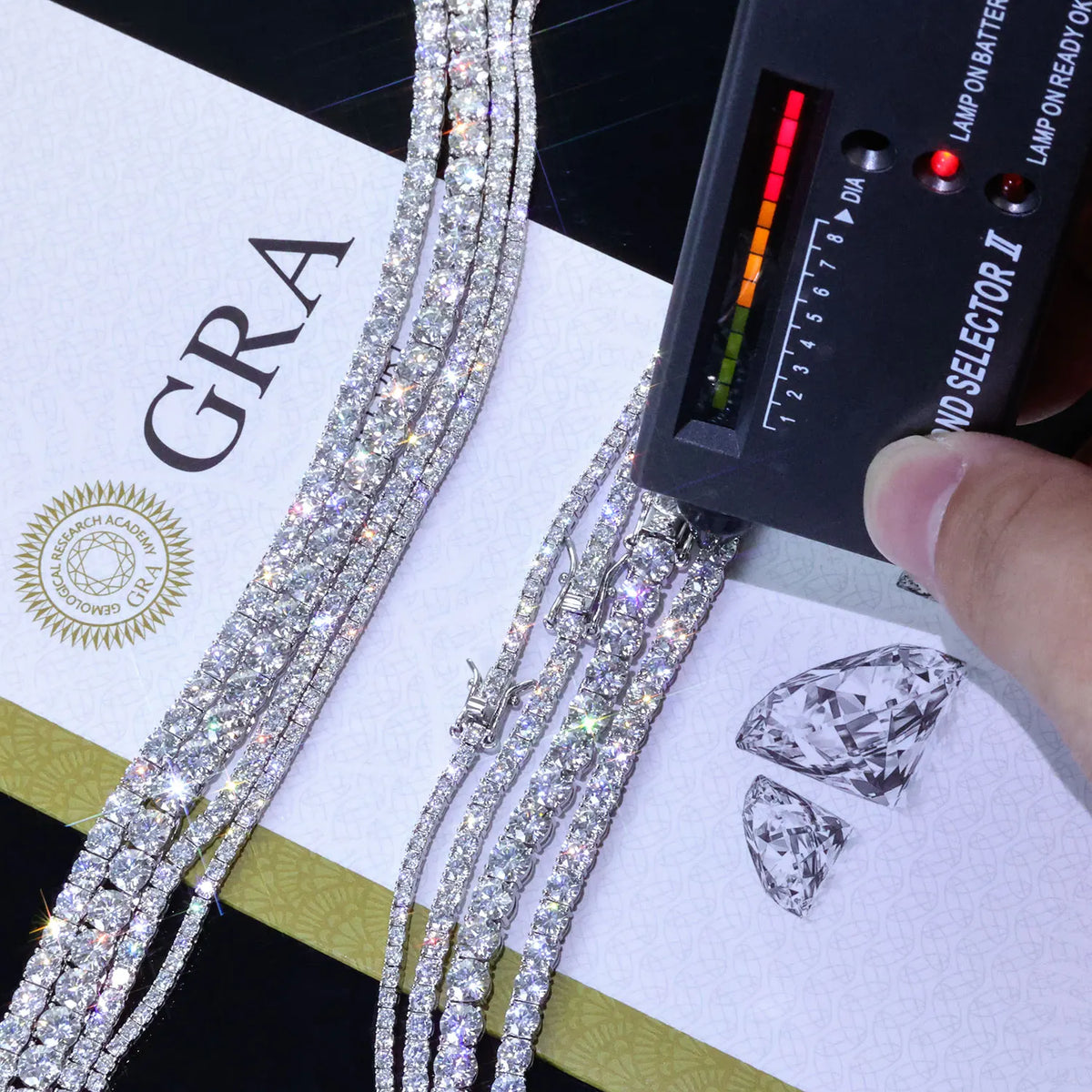 Moissanite Tennis Bracelet – S925 Sterling Silver, GRA Certified