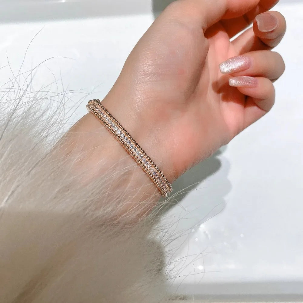 Moissanite Bangle Bracelet – S925 Silver, 18K Gold Plated