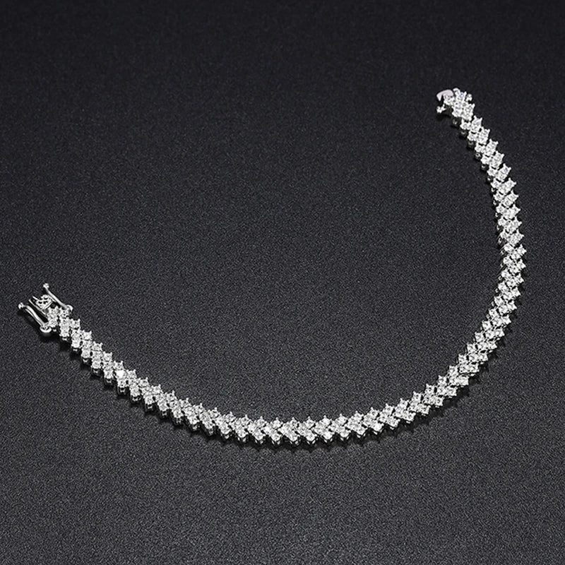 D VVS1 Moissanite Tennis Bracelet – 925 Sterling Silver