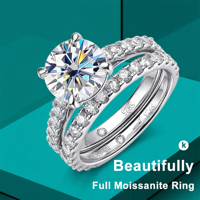 Luxury Moissanite Engagement Ring – 925 Sterling Silver Hover Image