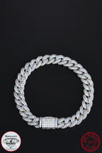 TUHE 8MM Cuban Link Bracelet – 925 Sterling Silver Moissanite