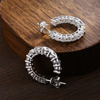 D VVS1 Moissanite Hoop Earrings – 925 Sterling Silver, GRA Certified