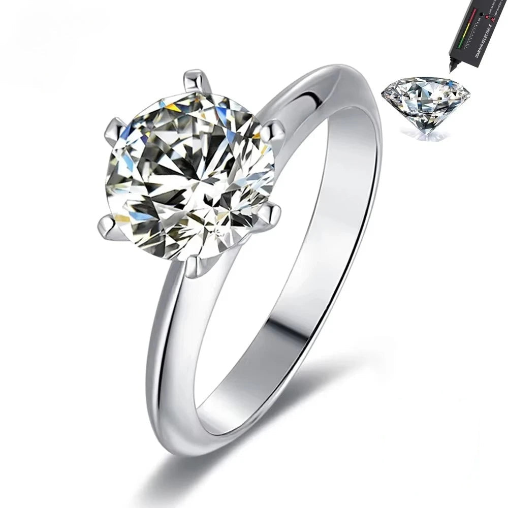 Luxury Moissanite Diamond Ring – Sterling Silver