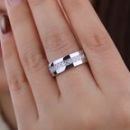 2MM Moissanite Band Ring – 925 Sterling Silver, 18K Plated