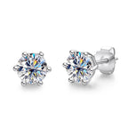 2CT D VVS1 Moissanite Stud Earrings – 925 Sterling Silver