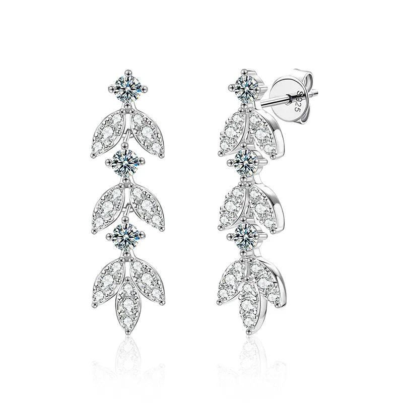 S925 D-Color Moissanite Dangle Earrings – Elegant Fringe Design