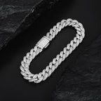 TUHE 8MM Cuban Link Bracelet – 925 Sterling Silver Moissanite