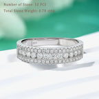 Moissanite Wedding Band – 925 Sterling Silver Elegant Ring
