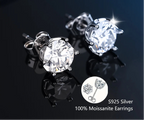 S925 Sterling Silver Moissanite Stud Earrings – Unisex Fine Jewelry