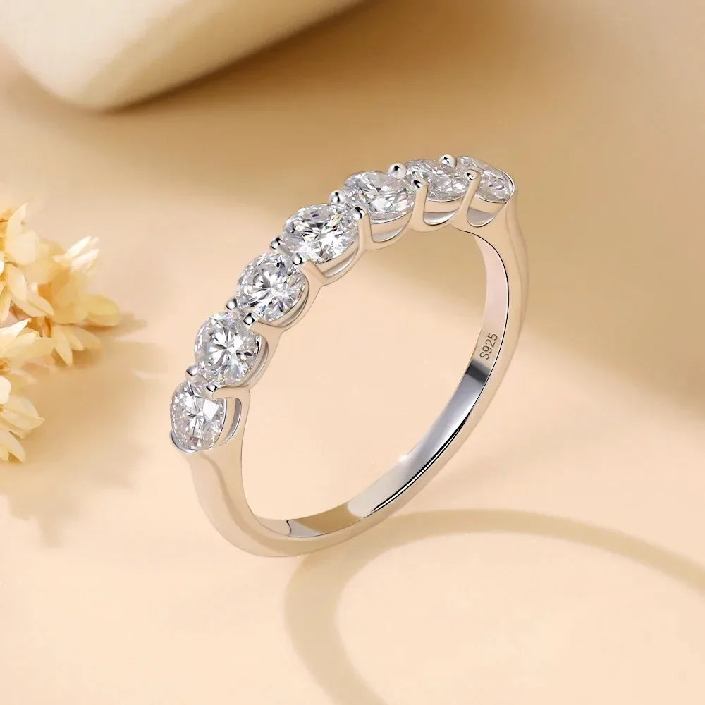 3.5MM D VVS1 Moissanite Ring – 925 Sterling Silver Eternity Band