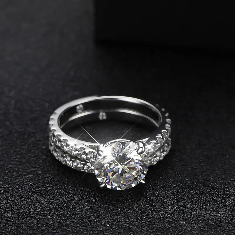 Luxury Moissanite Engagement Ring – 925 Sterling Silver