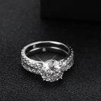 Luxury Moissanite Engagement Ring – 925 Sterling Silver