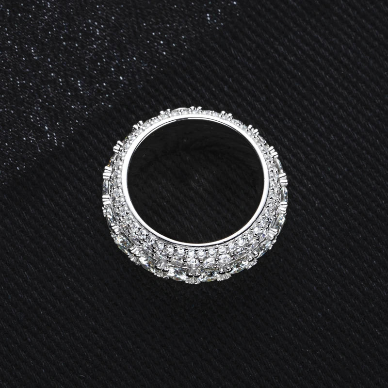 8.46CTTW Moissanite Iced-Out Ring – 925 Sterling Silver