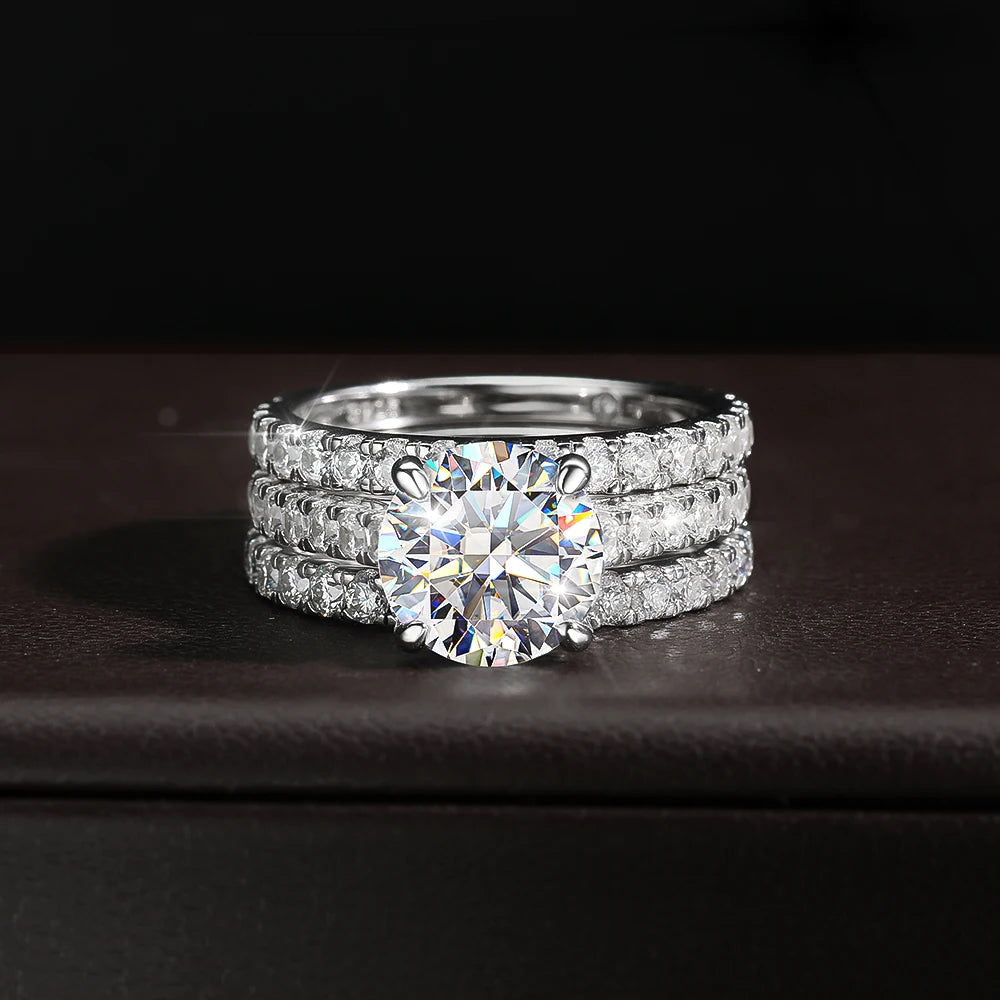 Luxury Moissanite Engagement Ring – 925 Sterling Silver