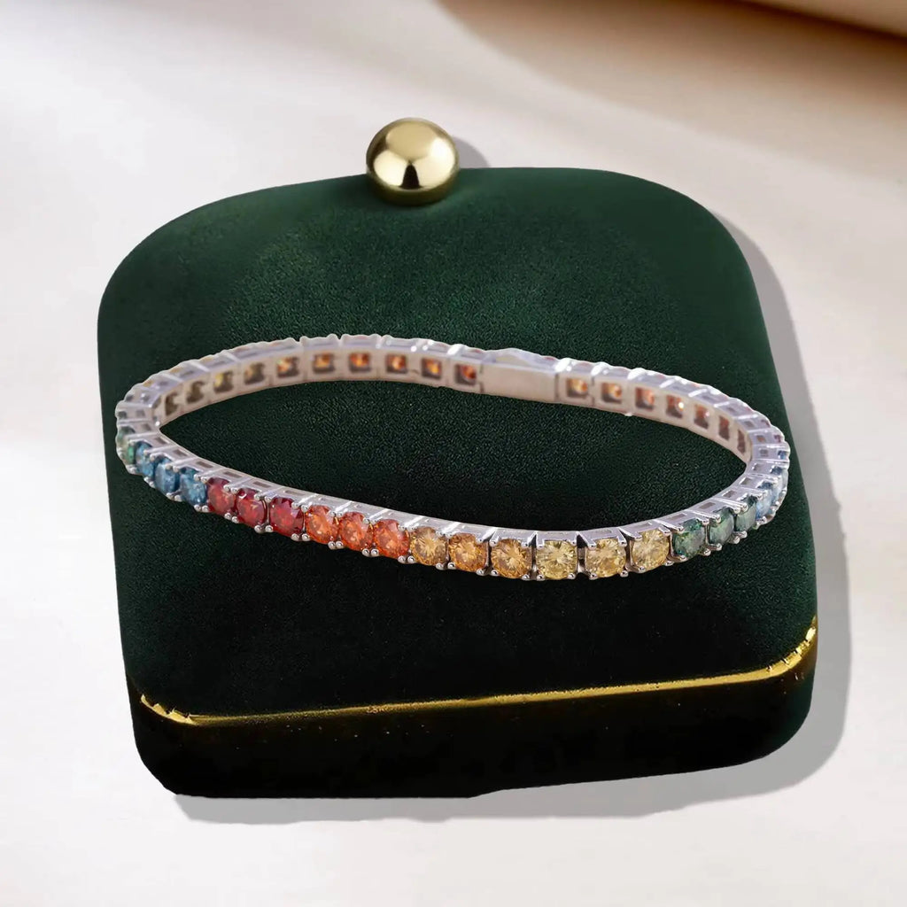 D VVS1 Moissanite Tennis Bracelet – 925 Sterling Silver, 4MM