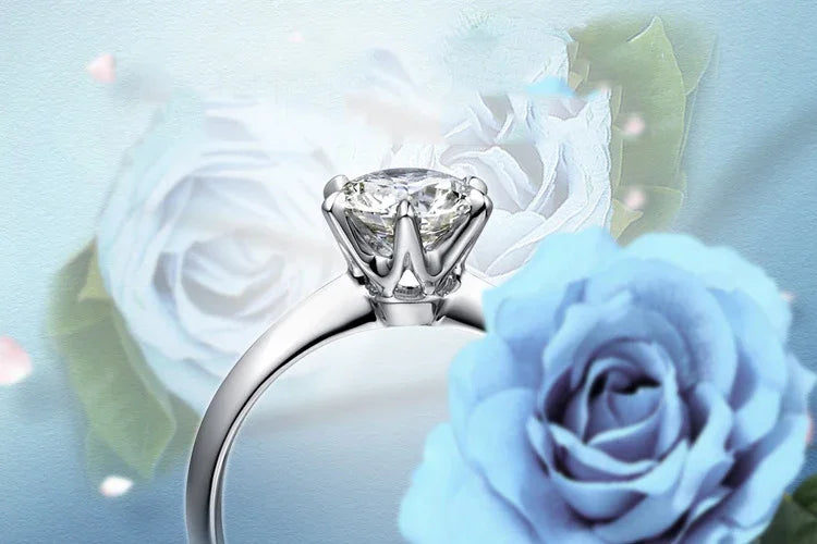 Luxury Moissanite Diamond Ring – Sterling Silver
