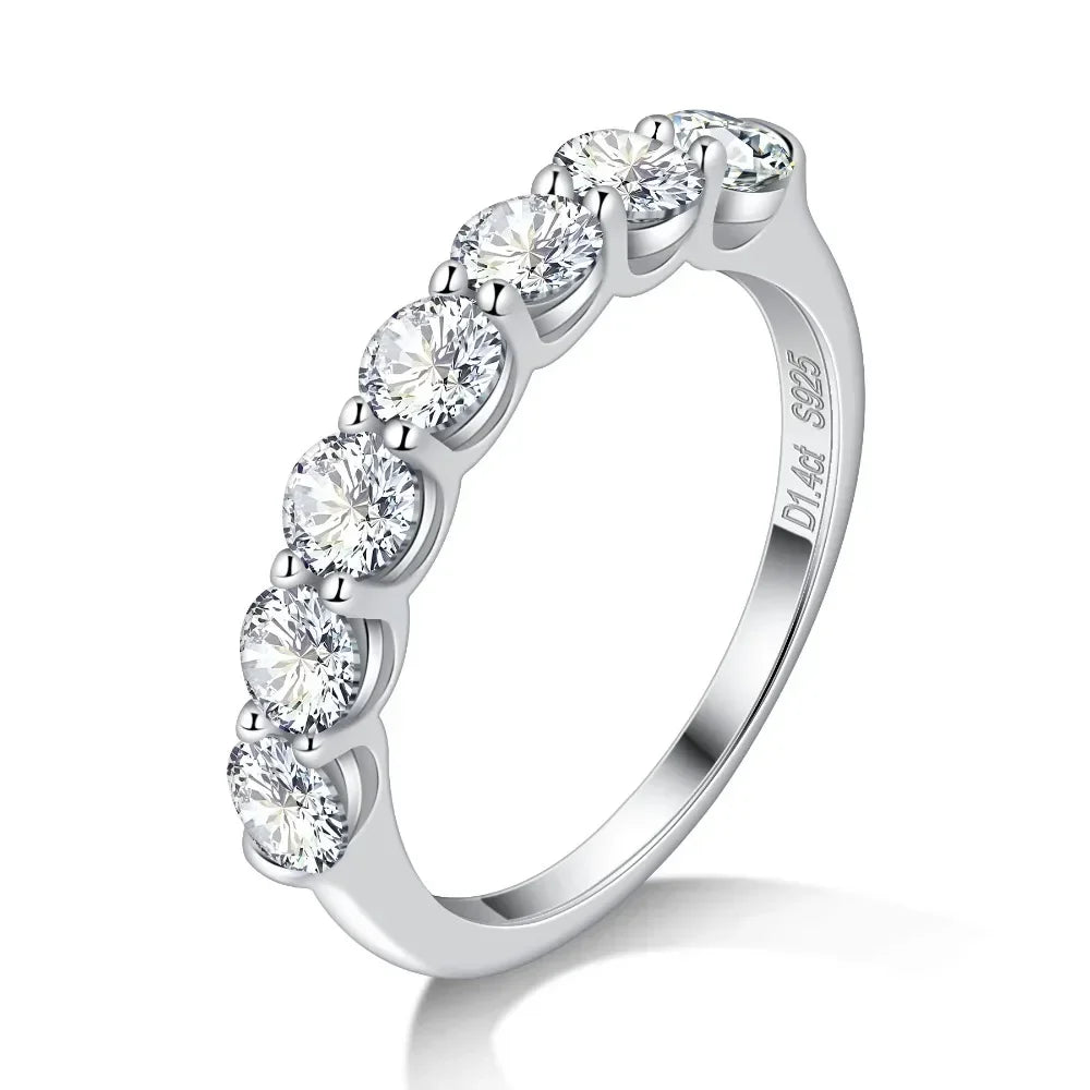 3.5MM D VVS1 Moissanite Ring – 925 Sterling Silver Eternity Band