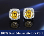 S925 Sterling Silver Moissanite Stud Earrings – Unisex Fine Jewelry