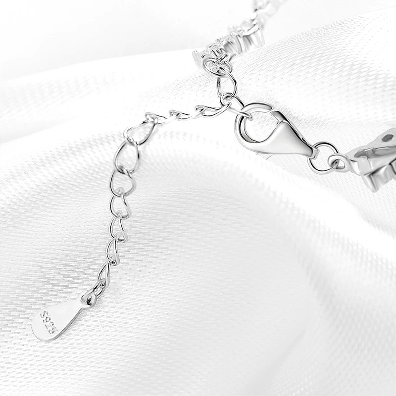 Moissanite Chain Bracelet – S925 Sterling Silver, Luxury Sparkle